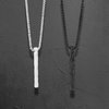 Unisex Edelstahlkette mit länglichem Anhänger, 61 cm